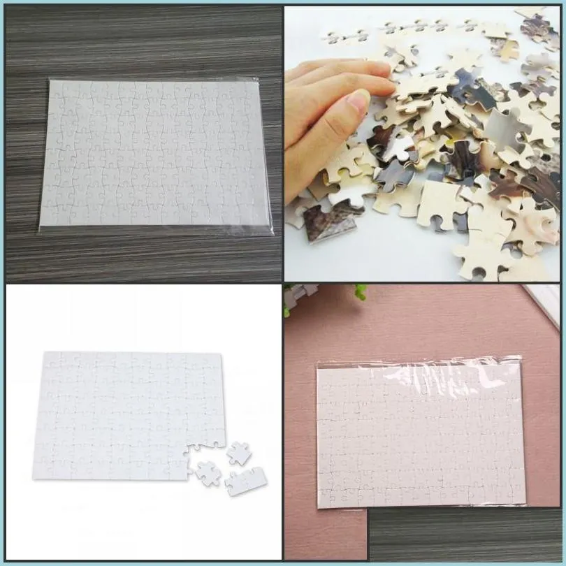 blank sublimation a4 jigsaw puzzle with 120 pieces diy heat press transfer crafts puzzle for kids children birthday party gift 179 s2