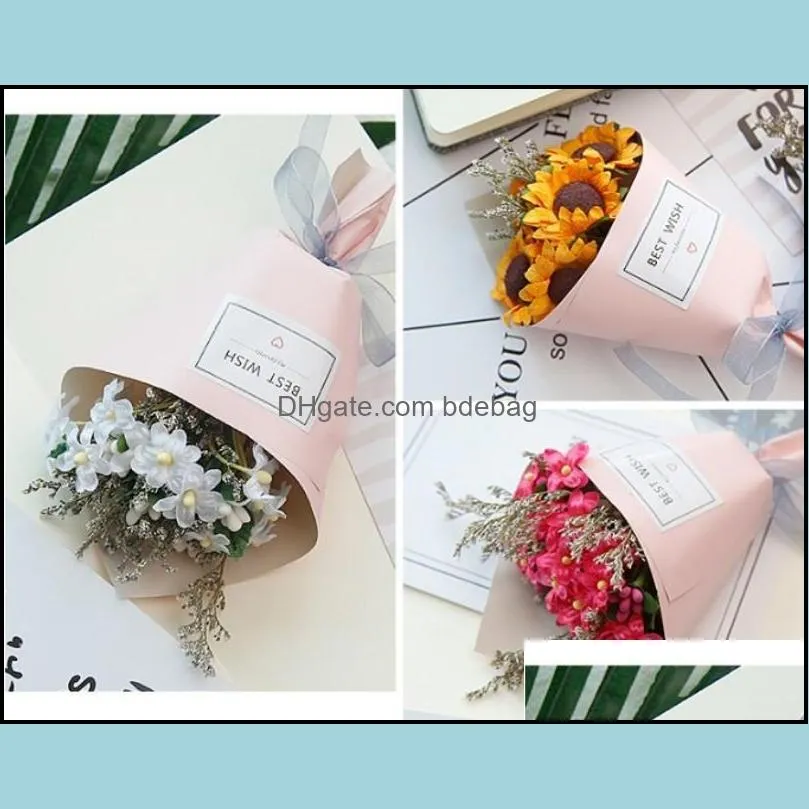 artificial flower natural bouquet plastic mother wedding valentines day gift decorations simulation fake flower many colors 5 4mr zz