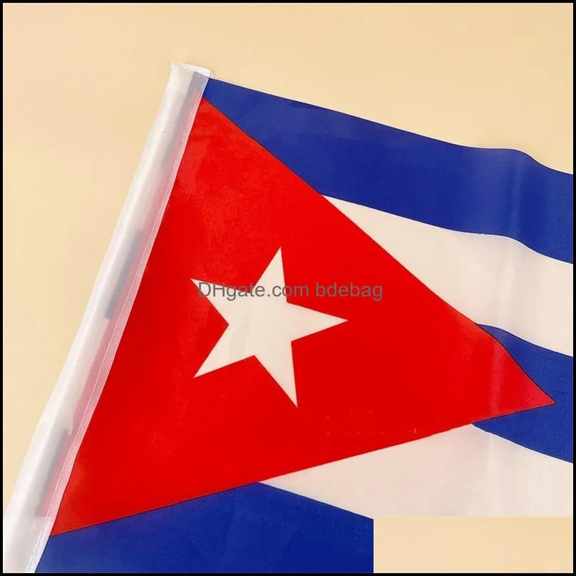 30x45cm cuba national flag a star blue and white stripes red triangle car glass decorate flags polyester fabric banner 1 2sx y2