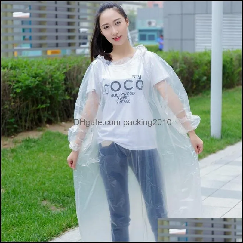 large size adults poncho rain wear clear plastic disposable outdoor activity emergency raincoat ultrathin hooded rainwear in stock 1 9fs