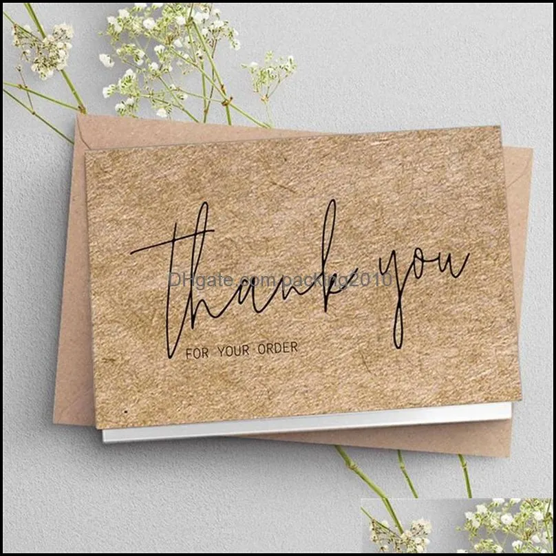 thank you order cards kraft paper products thanks card appreciation cardstock purchase inserts to support small business customer 902