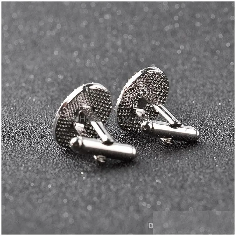  white diamond crystal oval cufflinks cuff links sleeve button for women men shirts dress suits cufflink wedding jewelry gift