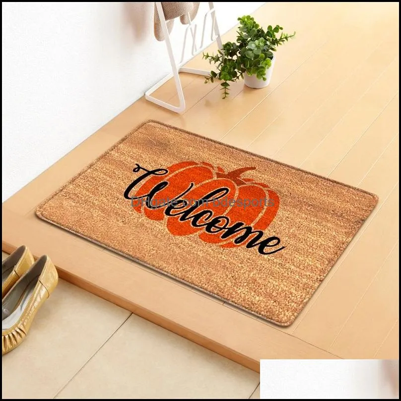 party supplies halloween decor pumpkin skull letter cartoon pattern doormat home decor luxury bedroom living room carpet 37 5ol d3