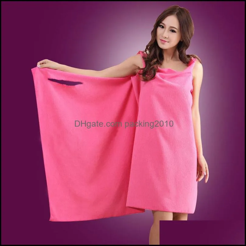 superfine fiber bath towel sling solid color bathrobe wearable water uptake shower skirt bathroom 150x80cm lady new 9yq g2