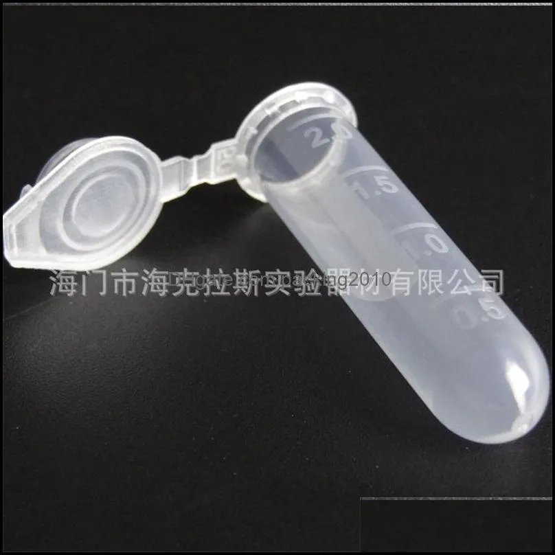 office supplies wholesale 100pcs graduation centrifuge tube 2ml volume plastic bottles with cap transparent container can legislate vials 645
