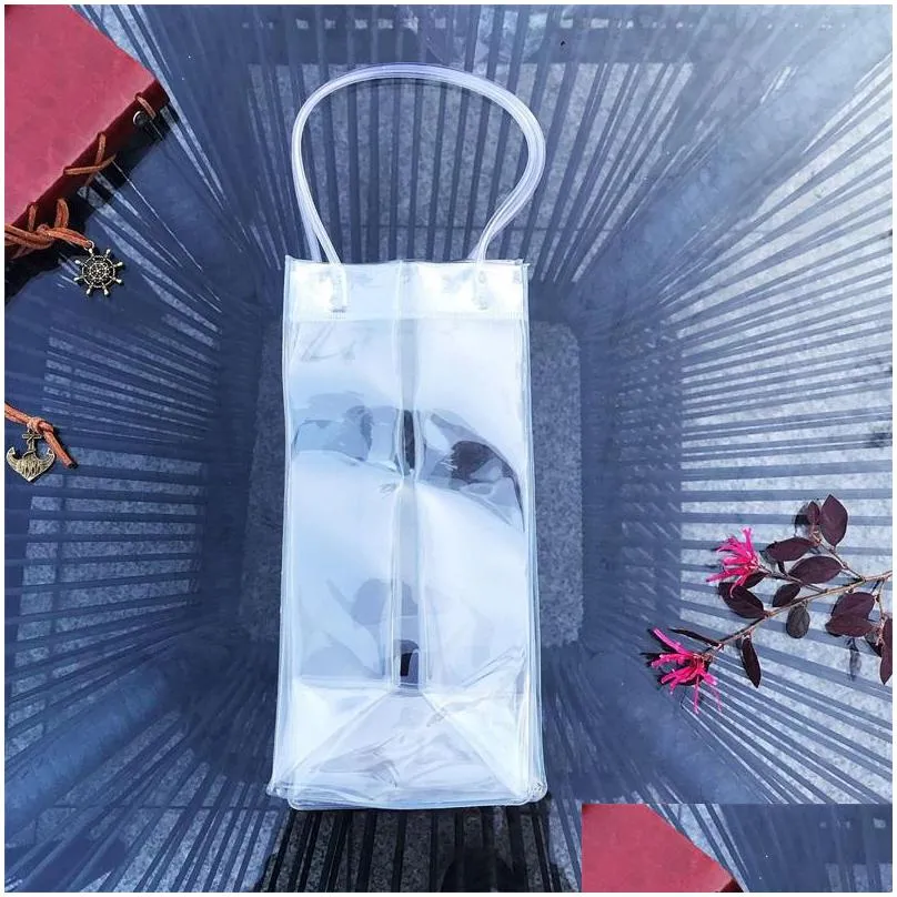 gift packaging plastic bag mini thickening durable handbag wine ice stain resistant transparent bags compact 2 8qb f2