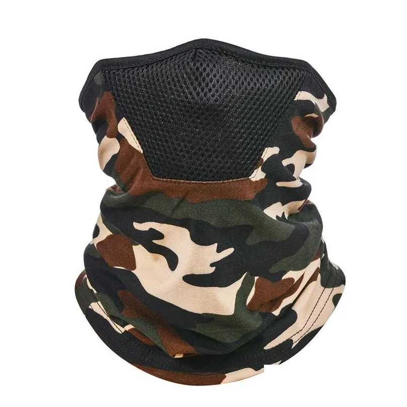 multi function camouflage neck gaiter seamless face shield male breathable windproof mask foldable outdoors bicycle protection 4 5yt