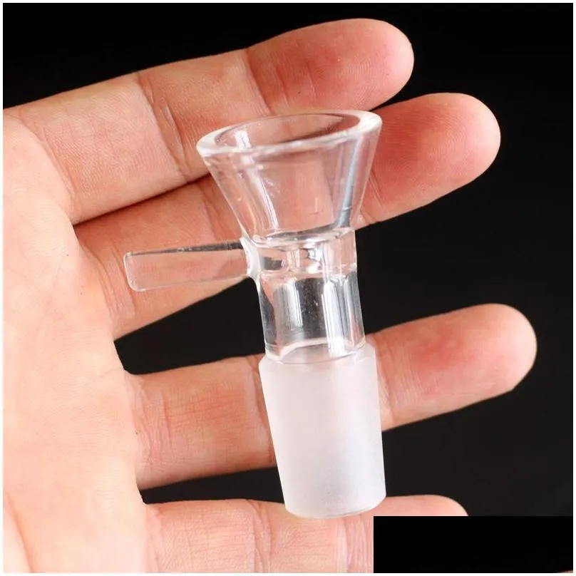 in stock glass bow for bong accessary tobacco smoking 14mm 18mm male joint bowl glass heady slide ash catcher glass bowl with handle