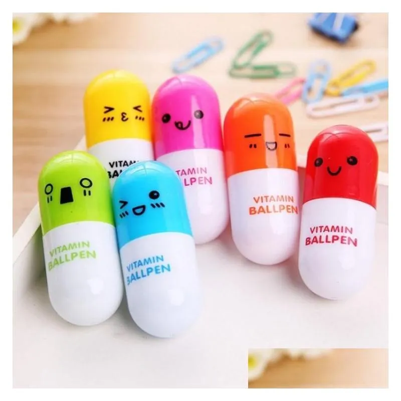 pill ballpoint pen office cute school supplies stationery ball pen set office accessories