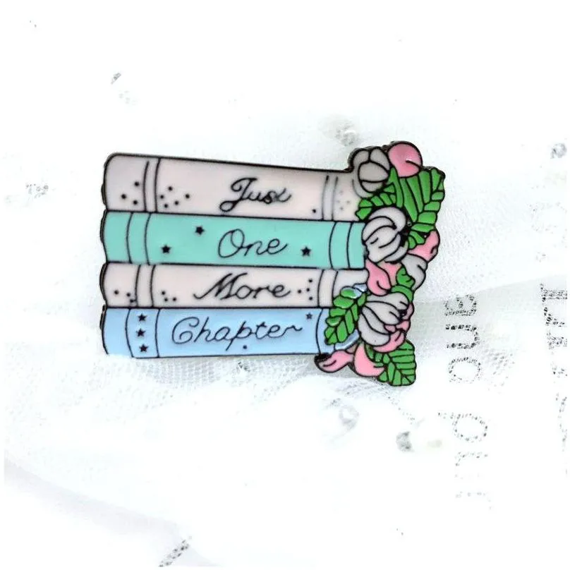 cartoon colorful book flower brooches paint funny enamel lapel pins alloy brooch for women european fashion denim jacket shirt badge jewelry gift bag