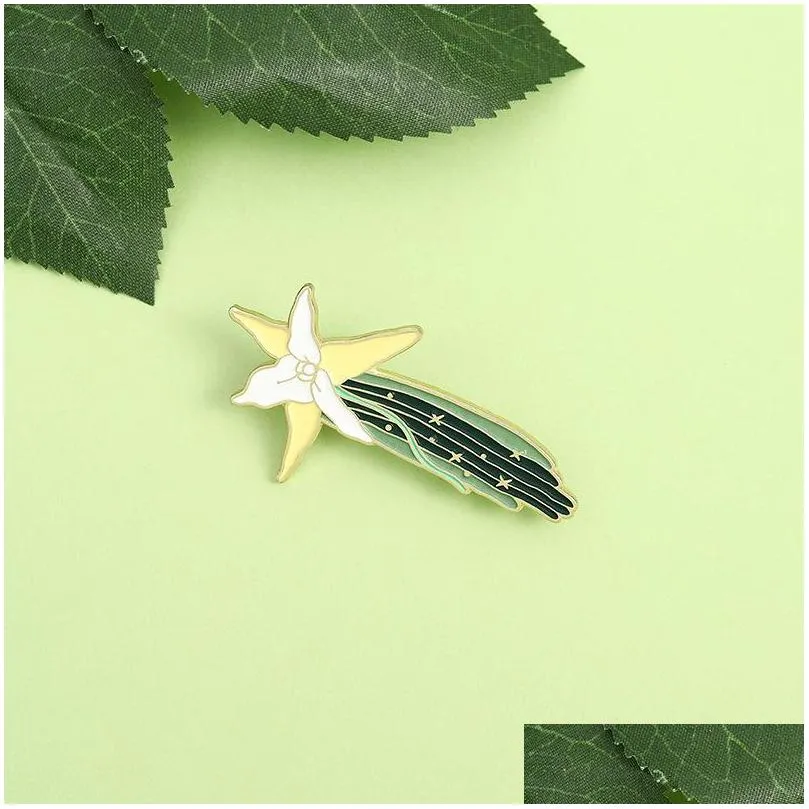 cute creative firefly brooches for women cartoon flower ins enamel paint lapel pins funny luminous badges denim shirt gift bag accessories collar pin