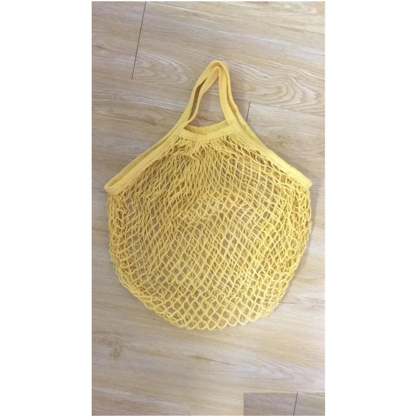 natural cotton net shopping bag multicolour 2 type reusable strong comfortable hand totes bags home storage back package 5 5hy