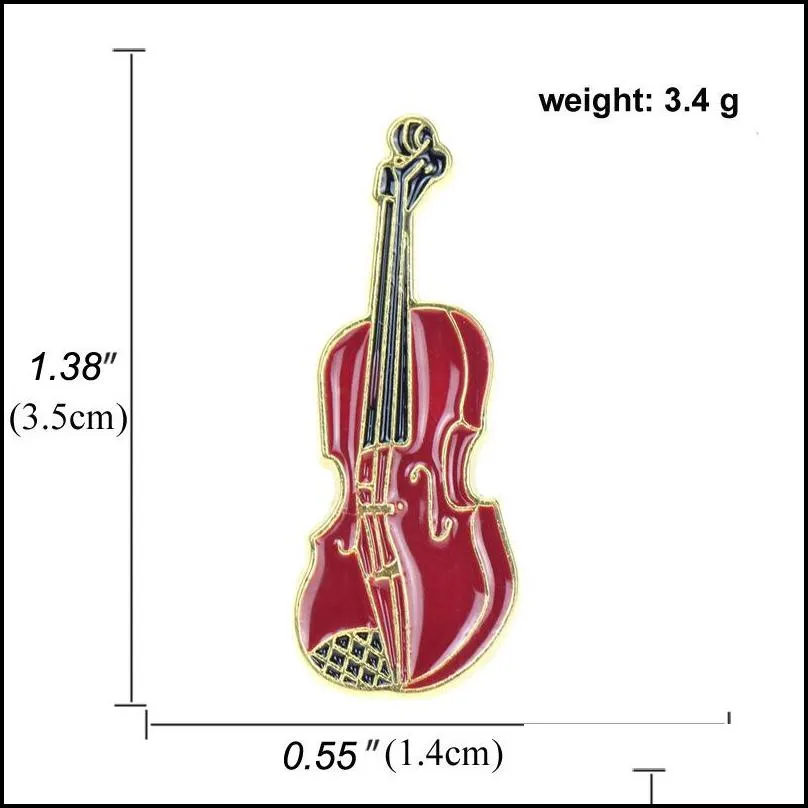 cute musical instruments guitar brooches pin for women fashion dress coat shirt demin metal funny brooch pins badges backpack gift jewelry 2116