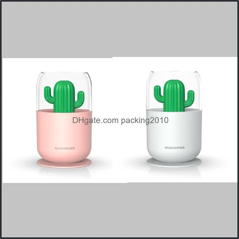 cartoon humidifiers mini essential cactus moisture keeping oils diffusers woman man water supply instrument 25mh k2