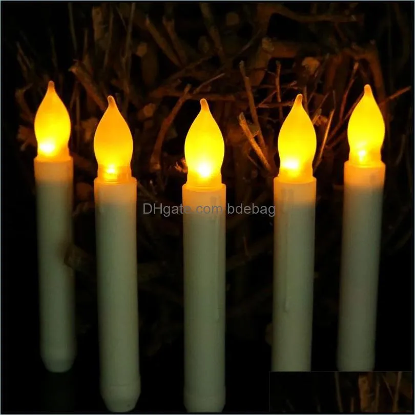 led light cone candles electronic taper candle battery operated flameless for wedding birthday party decorations supplies 2 7ag ii