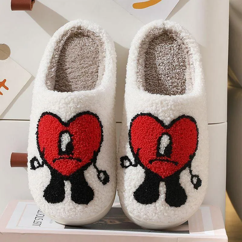 bad cute bunny slippers women 39s slip on fuzzy house slippers non slip couple slippers scuff outdoor indoor warm plush shoes
