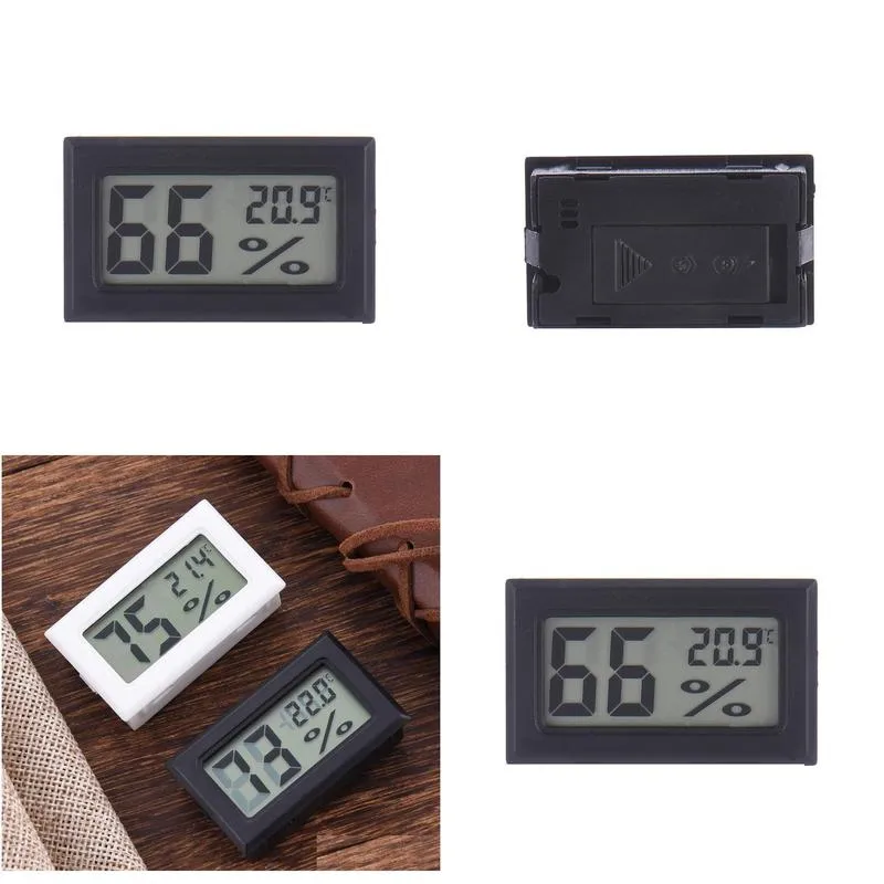 2021 wireless lcd digital indoor thermometer hygrometer mini temperature humidity meter black white
