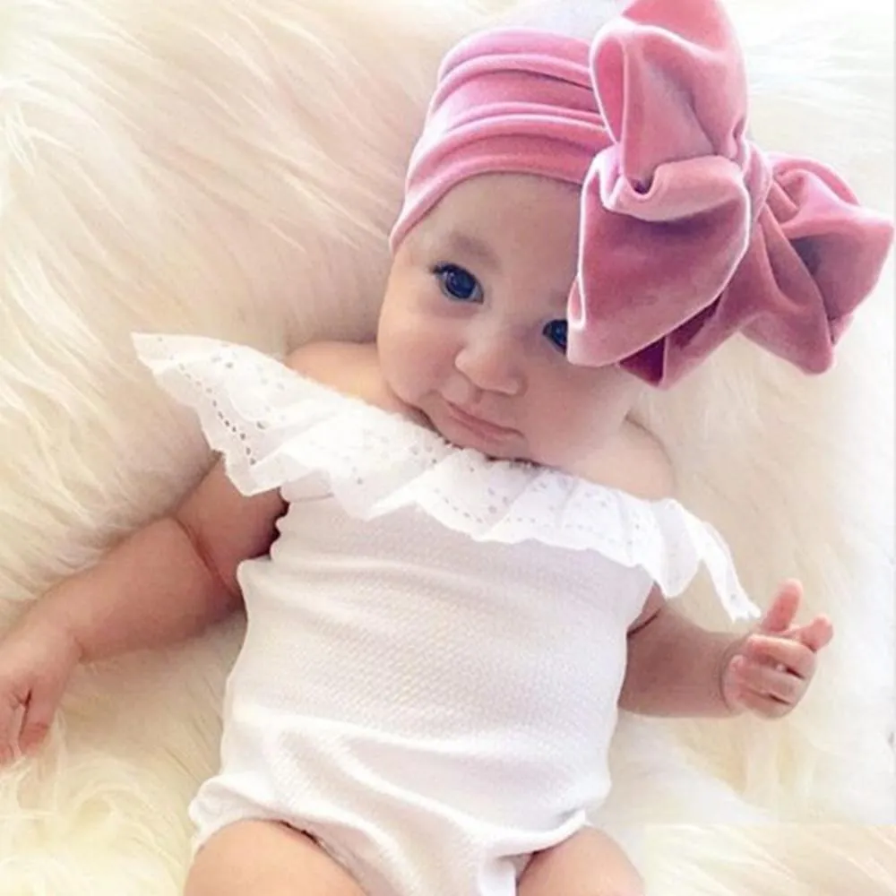 wholesale baby turban baby headband girls hairband gold velvet hair band baby hair bow elastic wide hair accessories