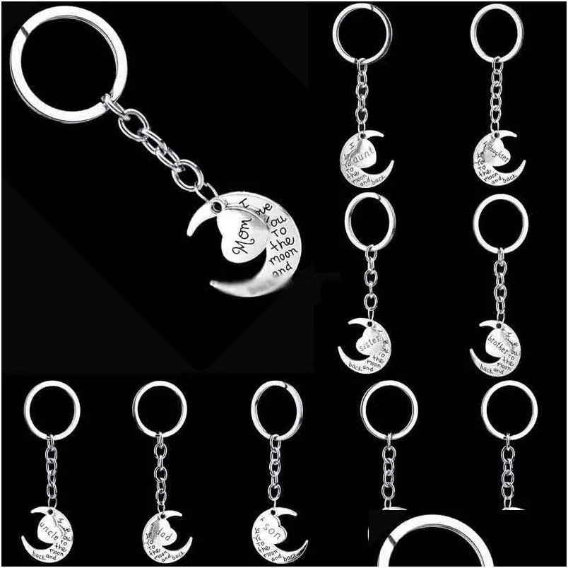 i love you to the moon and back keychain key rings moon love keychain designer jewelry