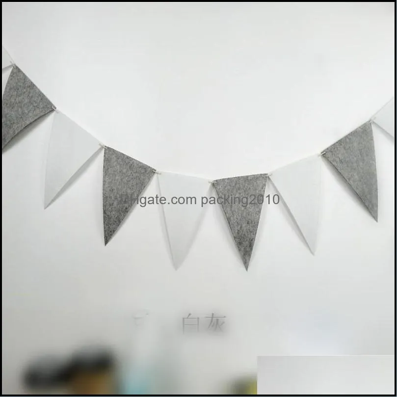 party decorations flag pulling non woven fabric triangle colorful birthday banner kids room pennant flags festive 2 5xy m2