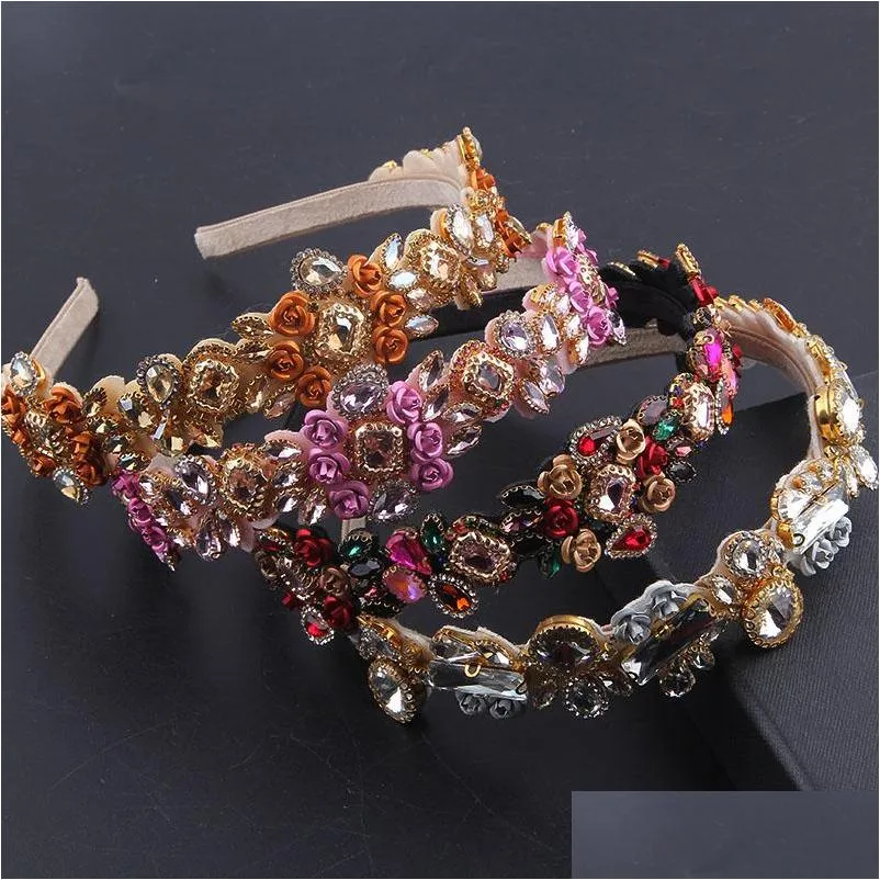 flowers wedding crown hair accessories luxury vintage sun flower headbands crystal hairband