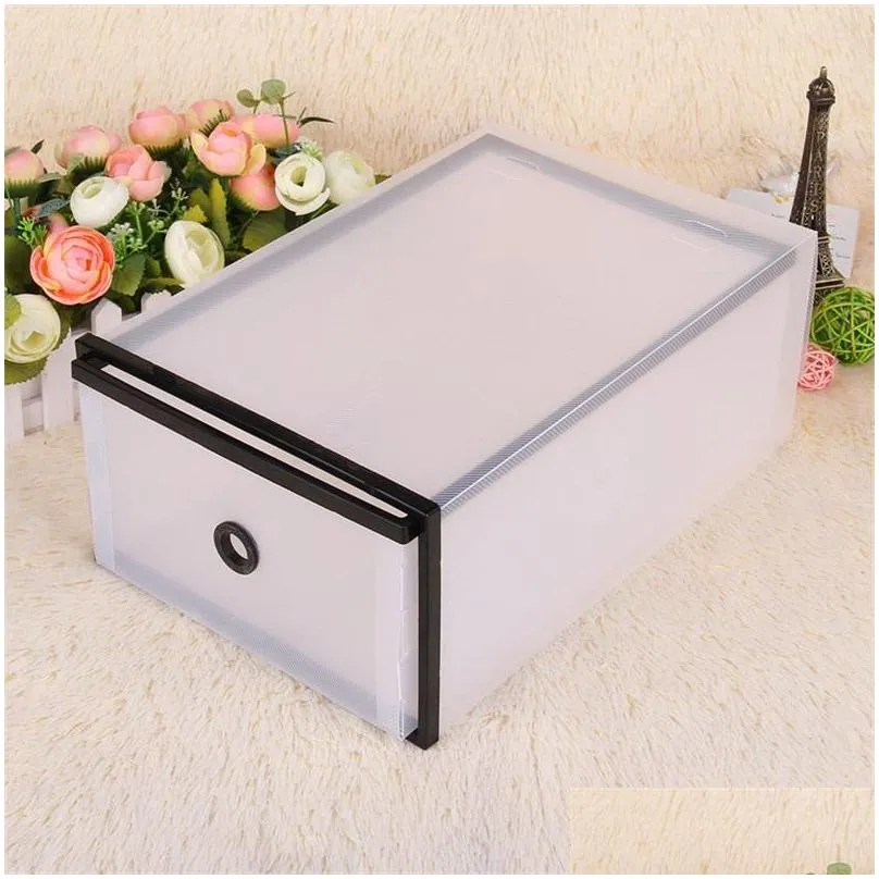 translucent shoebox men women candy color storage box double decker frame drawer type container new pattern dustproof 5 1jd xy