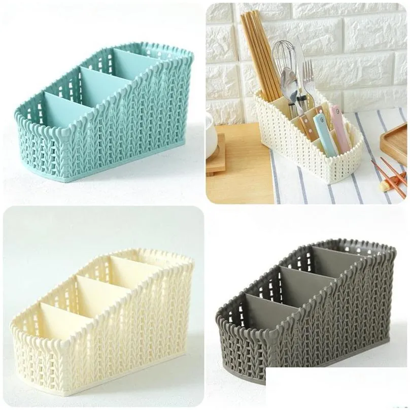 tableware stationery cosmetics racks plastic desktop living room kitchen storage basket high capacity packing box durable 4 3af f2