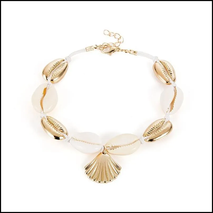anklets boho summer sea shell anklet bracelet seaside foot chain women fashion jewelry 2159 e3