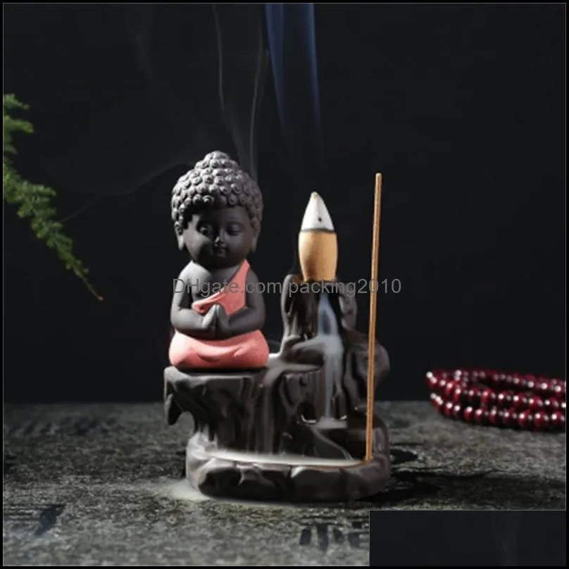 creative inverted censer lamps purple sand buddhist monk mountains water ceramics incense burner arts and crafts home ornament 10hs h1