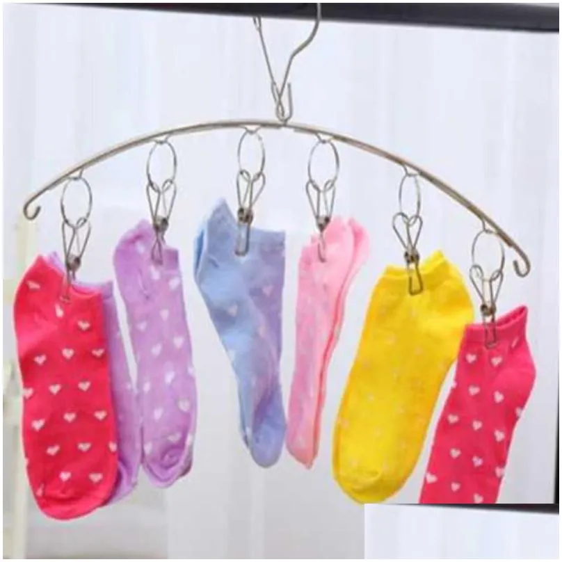 stainless steel necktie socks rack wind proof hook design hangers space saving clothes hanger high quality 3 4kws b