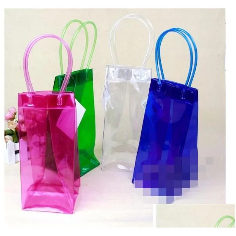 pvc handbag clothing shopping bag soft glue gift bags wine beer plastic colour transparent fashion firmnesst shipping 2 5mya d2