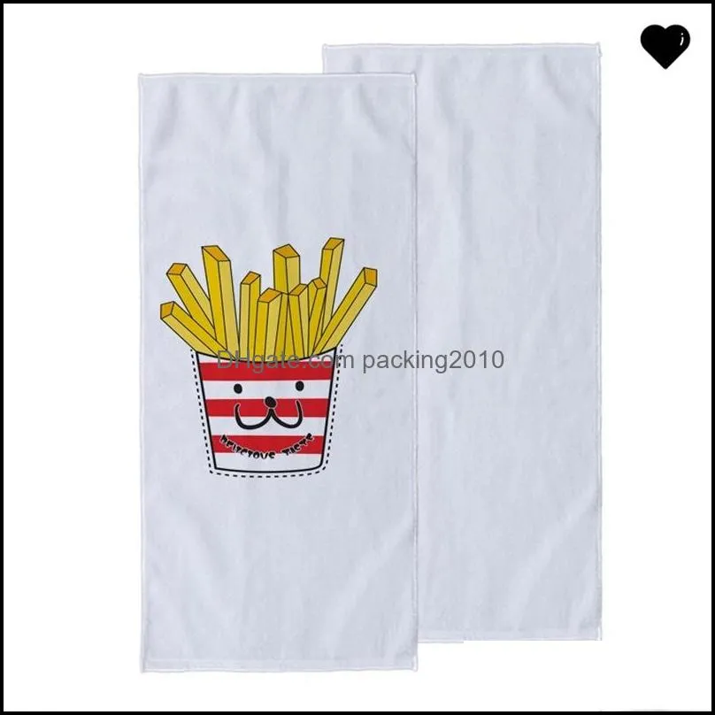 diy printing pattern towel sublimation blank white facecloth soft water uptake domestic fashion washcloth cleansing tools 15 01yp n2