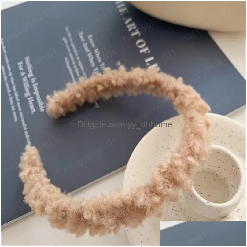 fashion women candy color plush lamb thin hairband sweet headband hair hoop headwear girls hair bands hair accessories