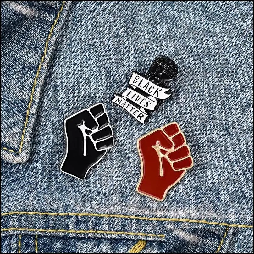 black lives matter antiracism fist brooches lucky pins clothes bag jewelry gift friend wholesale 6157 q2