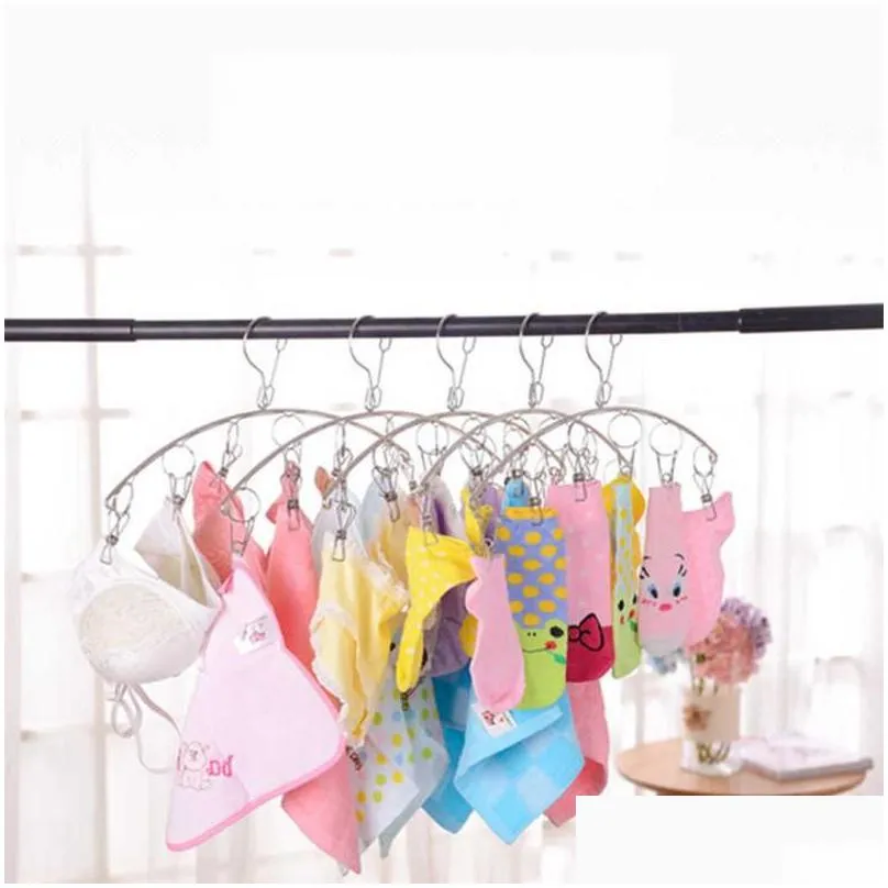 stainless steel necktie socks rack wind proof hook design hangers space saving clothes hanger high quality 3 4kws b