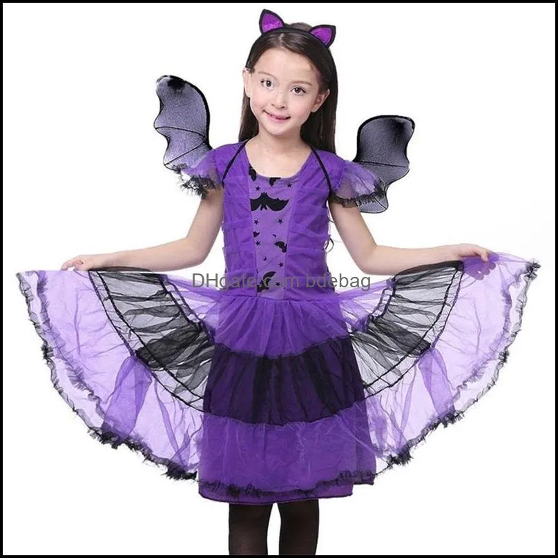 black silk stockings party favor halloween purple fishing net gloves jumpsuits head buckle bat wings suit 22 5hp l1