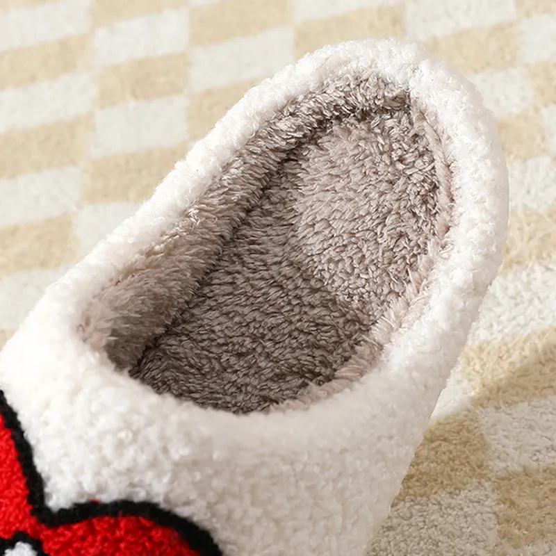 yvvcvv bad bunny slippers love fluffy slippers women warm closed cute plush cotton slippers 2022 home soft winter indoor shoes women 39s slippers