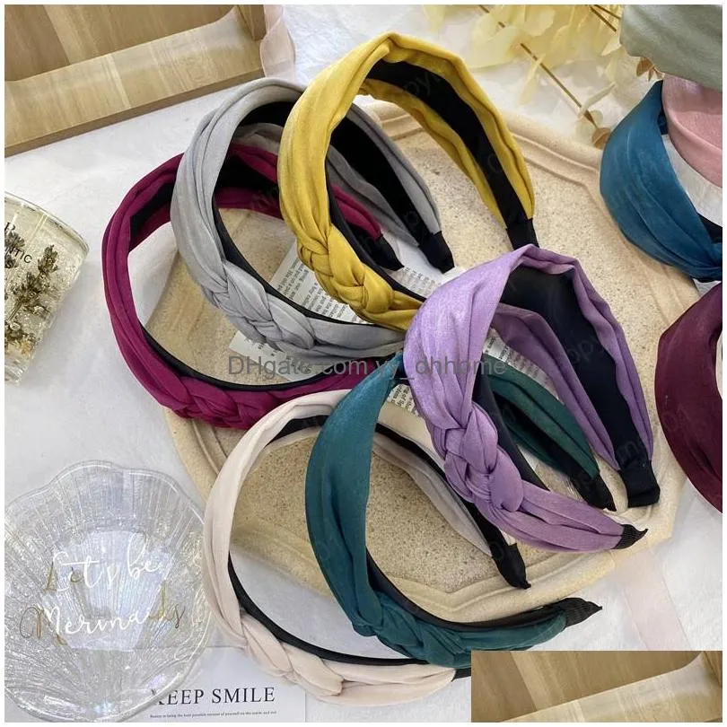 braid fabric headband cross knot hairband turban adult hair accessories