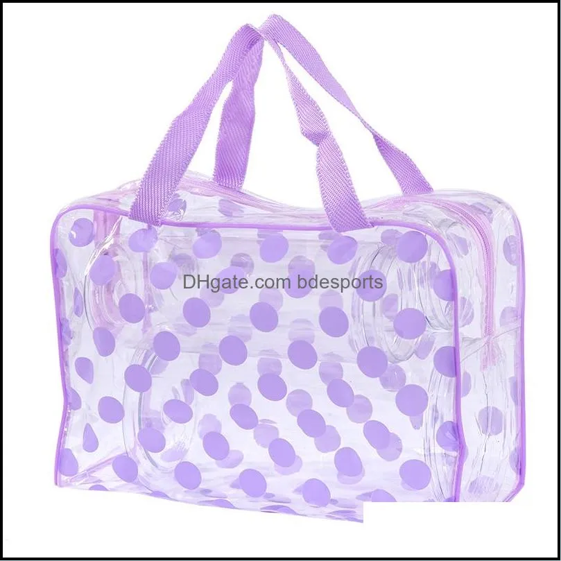 new transparent pvc waterproof wash bag dot makeup bag travel dustproof clothes storage bag dirty clothes 89 p2