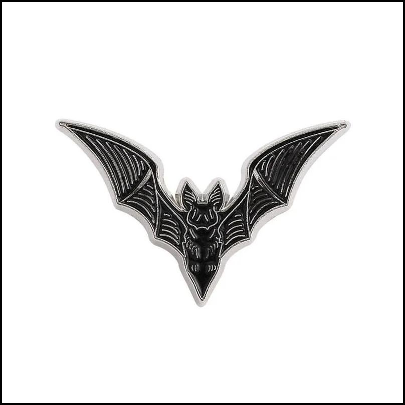bat brooches enamel pin alternative goth fashion witchy style halloween gift spooky lapel jewelry accessory 1479 d3
