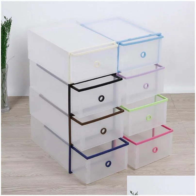 translucent shoebox men women candy color storage box double decker frame drawer type container new pattern dustproof 5 1jd xy