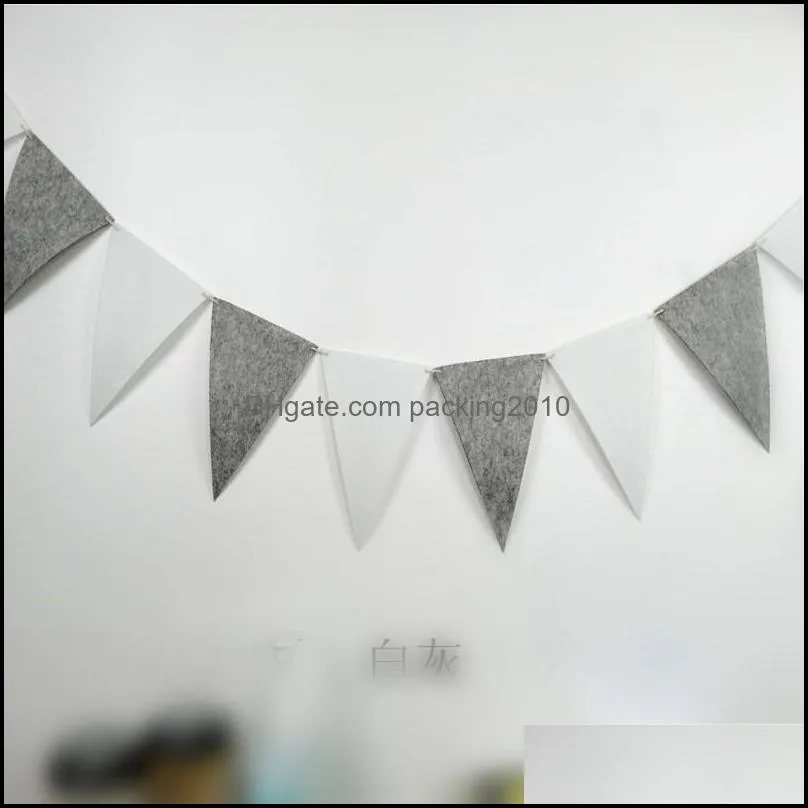 party decorations flag pulling non woven fabric triangle colorful birthday banner childrens kids room pennant flags festive new 2 5xy