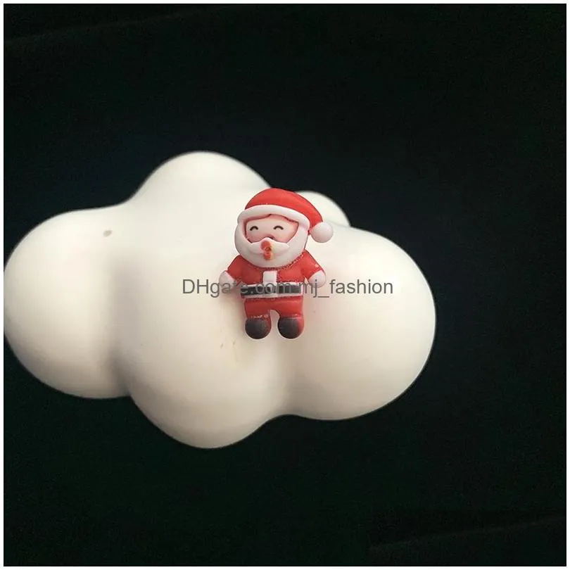 cartoon christmas gift brooches 4pcs set snowman santa claus tree bell pins for children dress bag decorative badge accessories