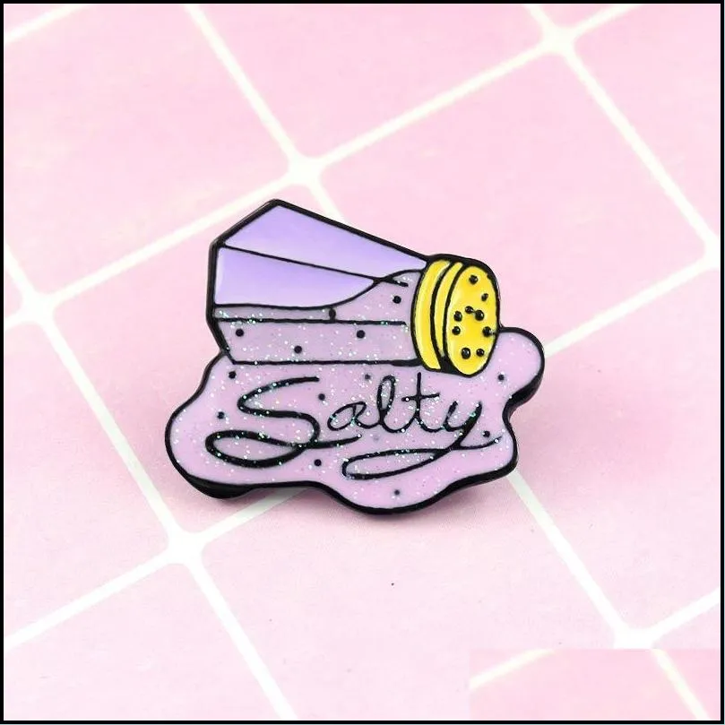 salt jar salty purple enamel creative brooch cartoon enamel pins special tide new lapels denim badge 6161 q2