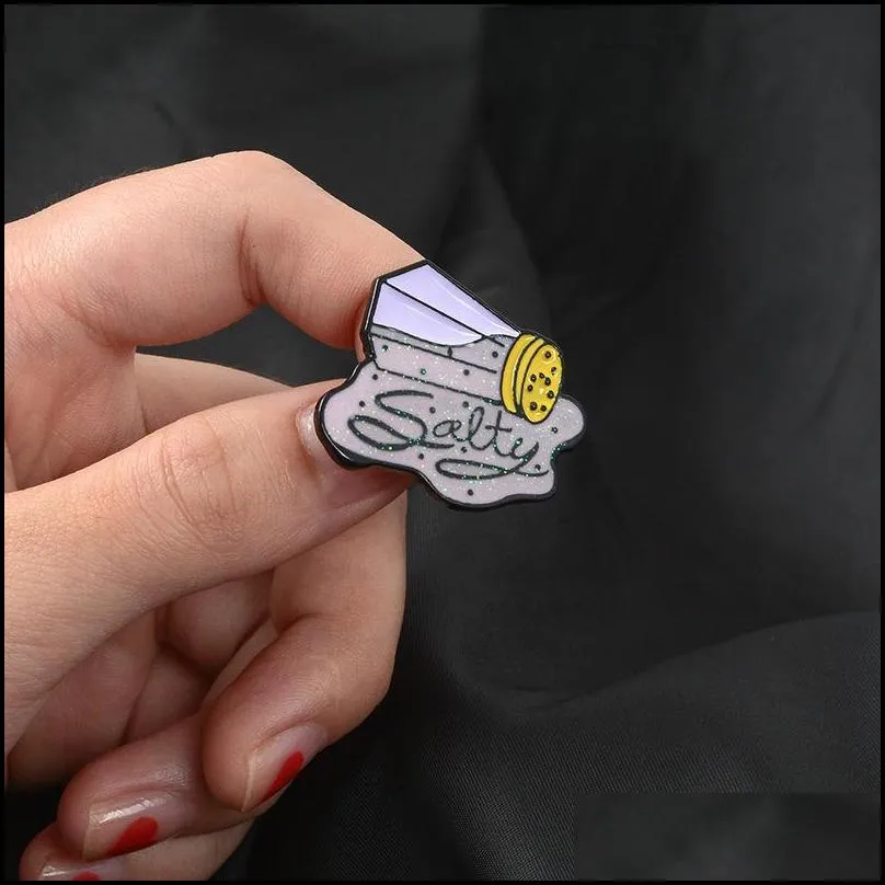 salt jar salty purple enamel creative brooch cartoon enamel pins special tide new lapels denim badge 6161 q2