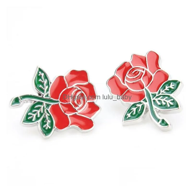 creative rose flower brooches pins for women small gift fashion jewelry silver plate plant metal badges denim shirt bag hat pin