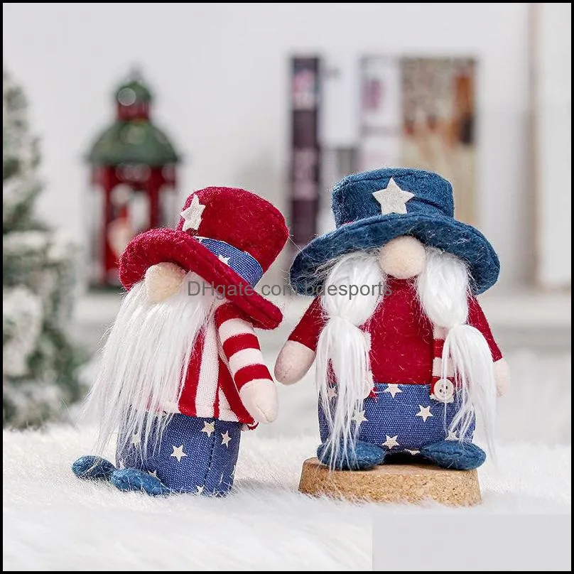 us national day decorations doll cute christmas party faceless gnomes plush stuffed toys cap window ornaments 8gl q2