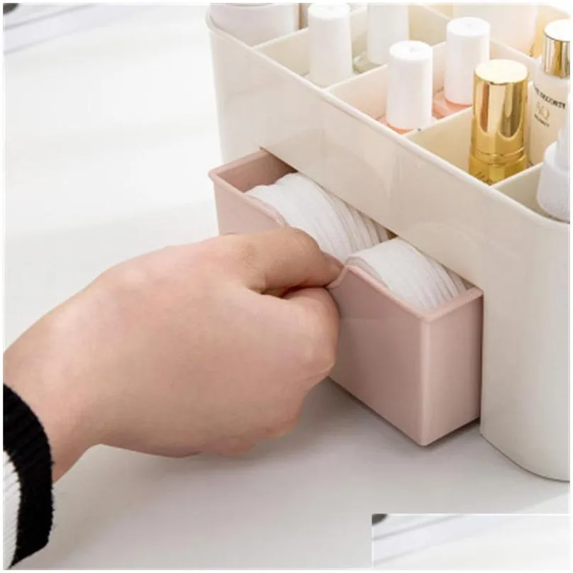  plastic tabletop cosmetics storage box creative sorting storage boxes drawer style easy to use 2 75me dd