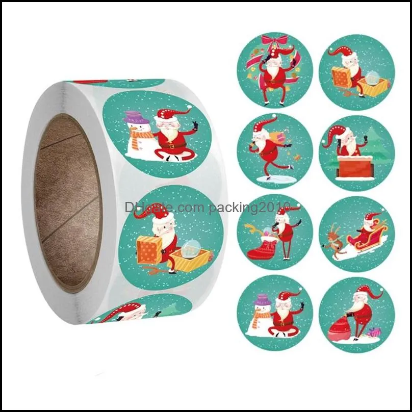 christmas decoration gift sticker multi design stickers party stickers festival santa claus pattern room sticky paper 2 6jk