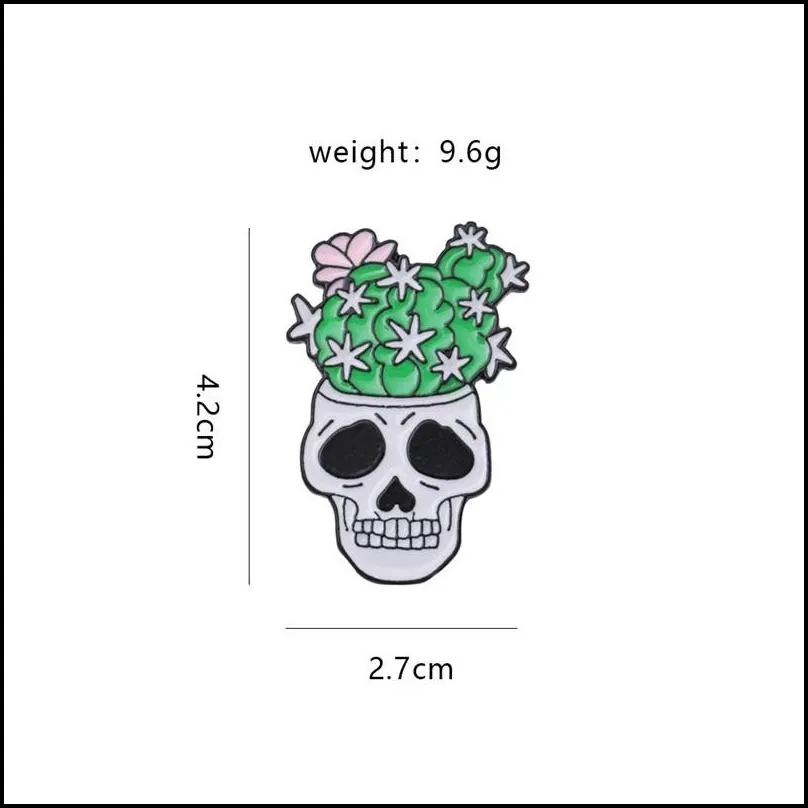 punk skull halloween enamel brooches pin for women girl fashion jewelry accessories metal vintage brooches pins badge wholesale gift 1451